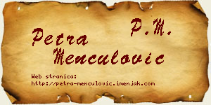 Petra Menčulović vizit kartica